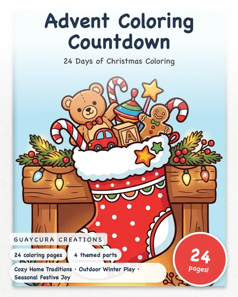 Advent Coloring Countdown printable coloring book
