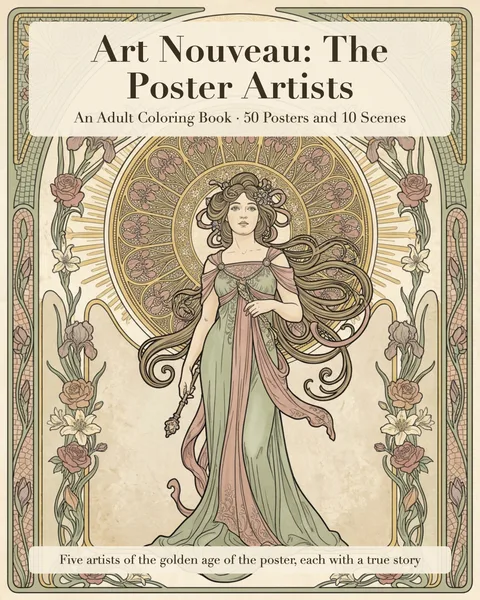 Art Nouveau: The Poster Artists printable coloring book