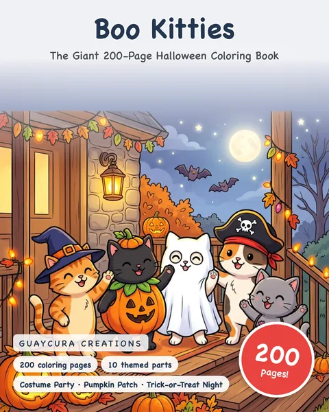Boo Kitties printable coloring book