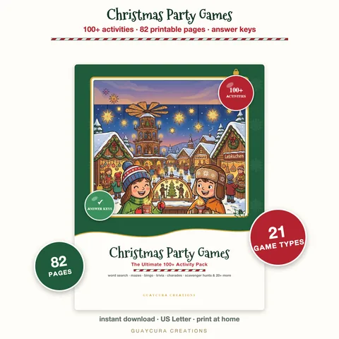 Christmas Party Games — 100+ Activities printable coloring book