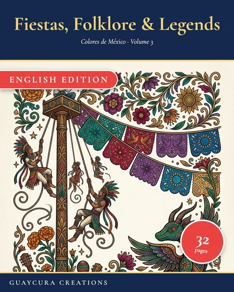 Fiestas, Folklore & Legends printable coloring book