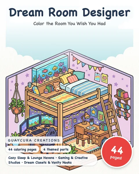 Dream Room Designer printable coloring book