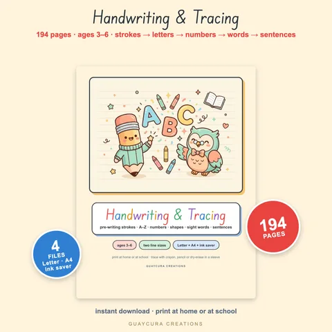 Handwriting & Tracing Pack printable learning pack