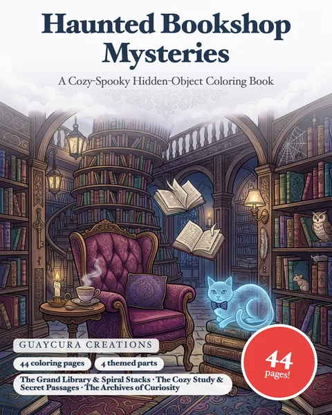 Haunted Bookshop Mysteries printable coloring book