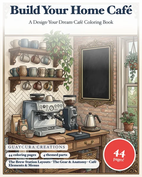 Build Your Home Café printable coloring book