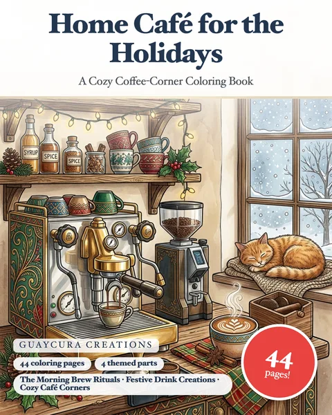 Home Café for the Holidays printable coloring book