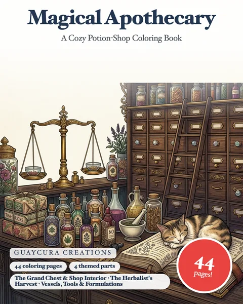 Magical Apothecary printable coloring book