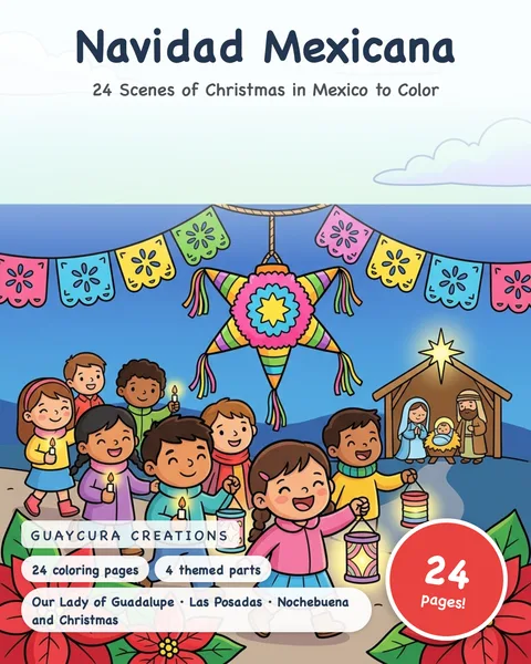 Navidad Mexicana printable coloring book