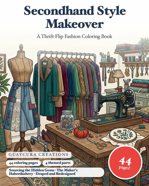 Secondhand Style Makeover printable coloring book