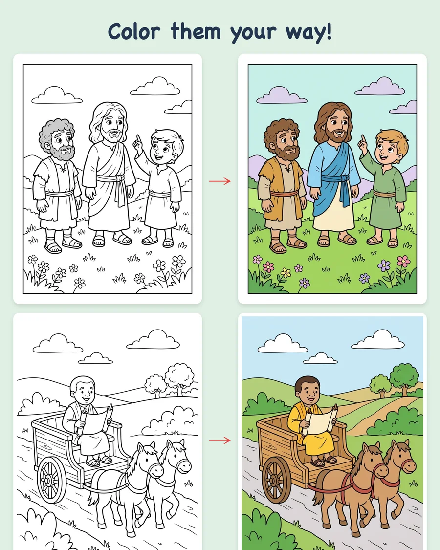 The Apostles and the Early Church — colored examples