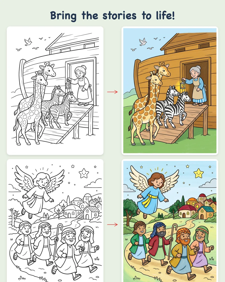 Little Lights — Complete 12-Book Bible Collection — bundle colored examples