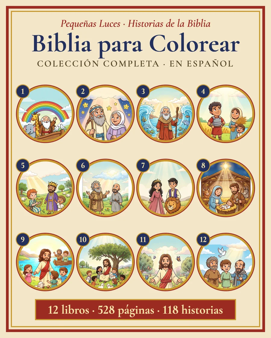 Pequeñas Luces — Biblia para colorear (12 libros) — etsy 01 cover