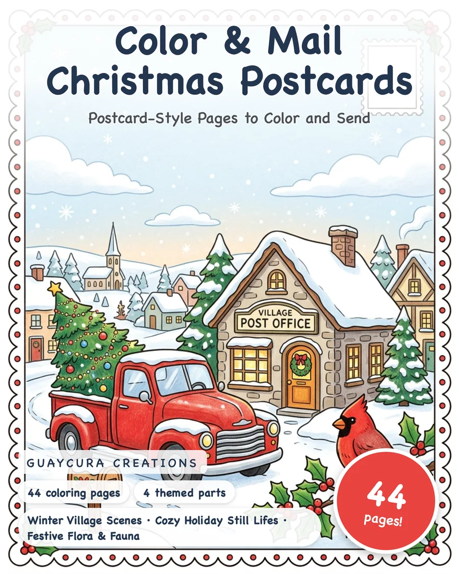 Color & Mail Christmas Postcards — cover main
