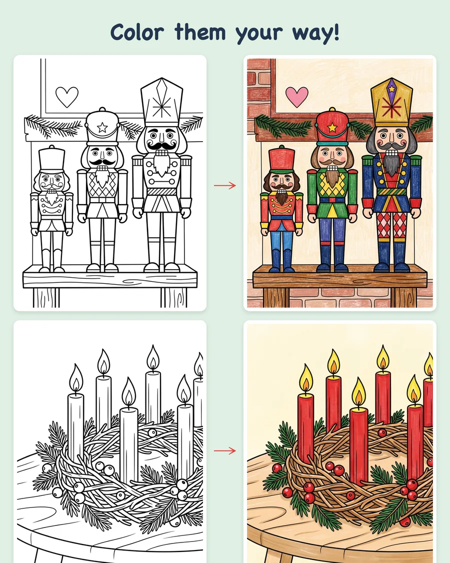 Christmas Around the World — colored examples