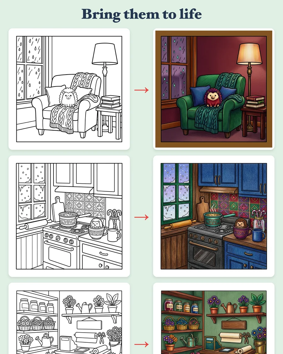 Teacup Nooks — colored examples