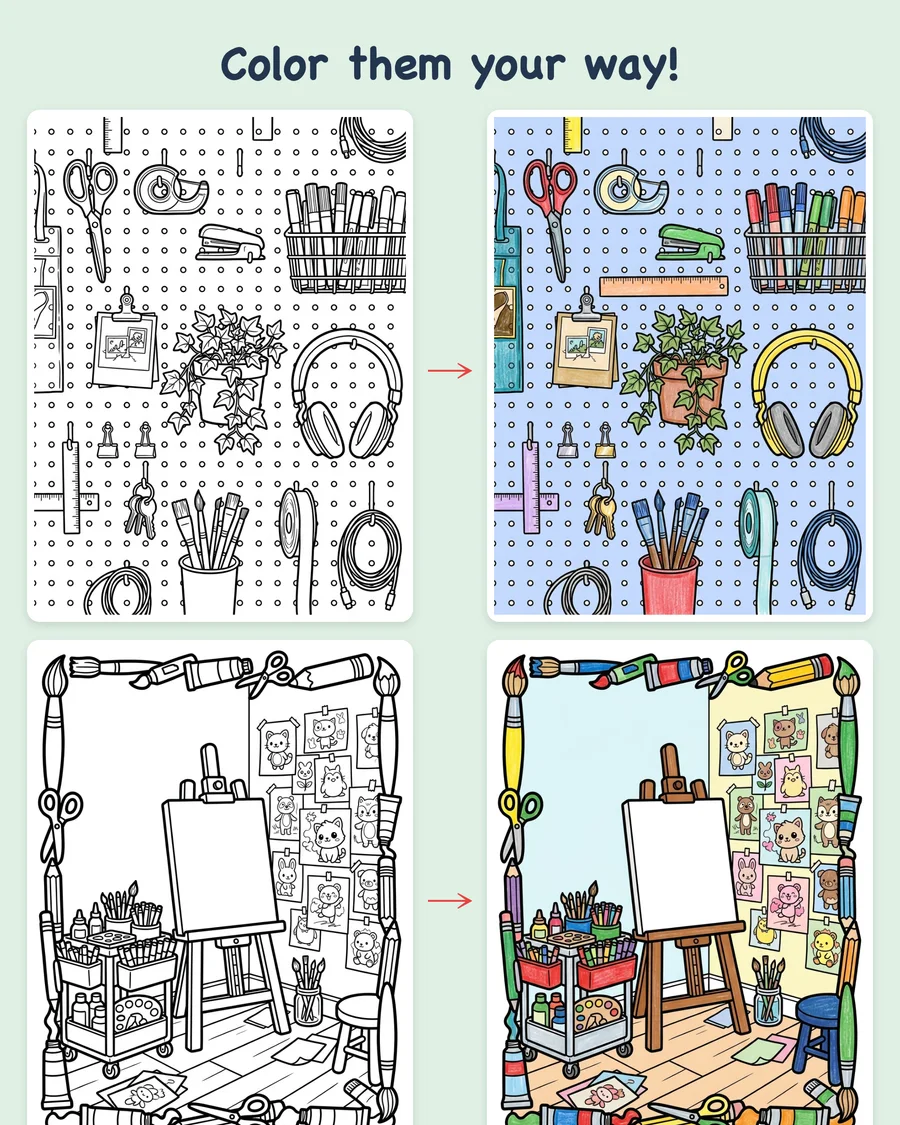 Dream Room Designer — colored examples