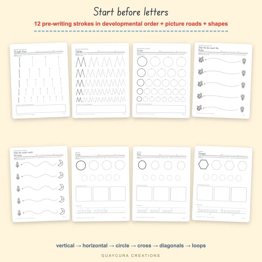 Handwriting & Tracing Pack — etsy 03 strokes