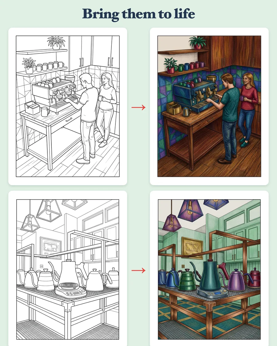 Build Your Home Café — colored examples