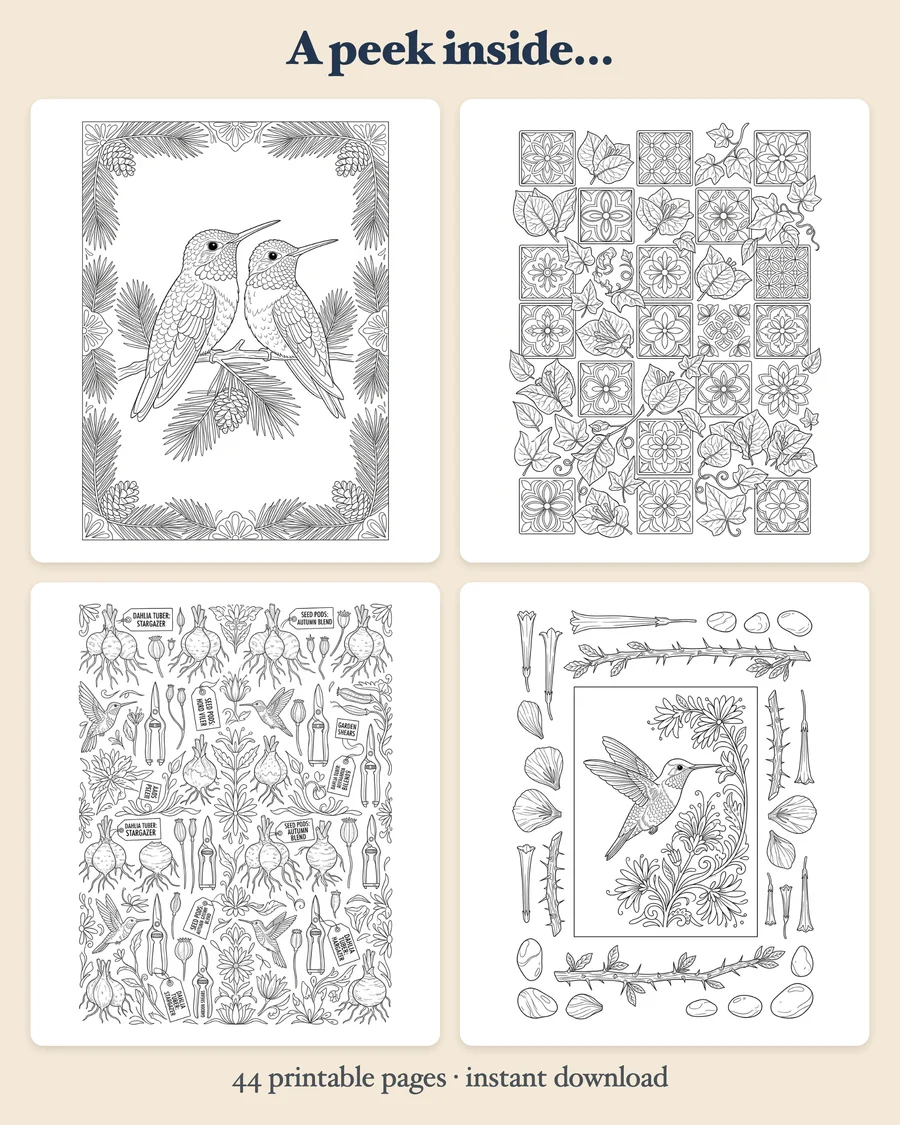 Hummingbirds & Mexican Flowers — preview grid