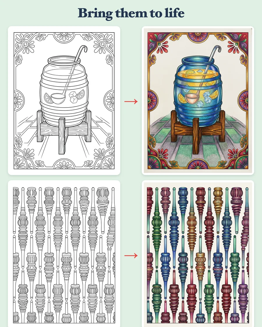 Cozy Mercado Mexicano — colored examples
