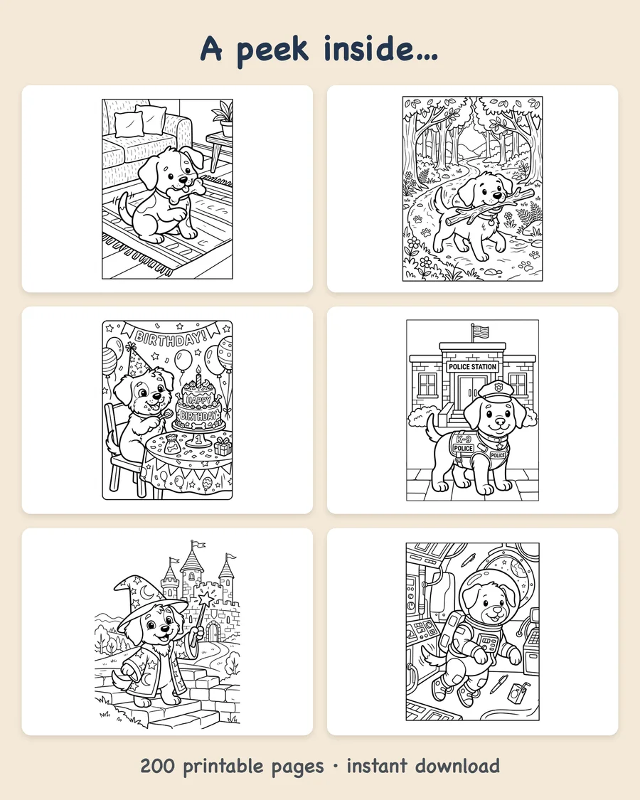 Puppy Adventures — preview grid
