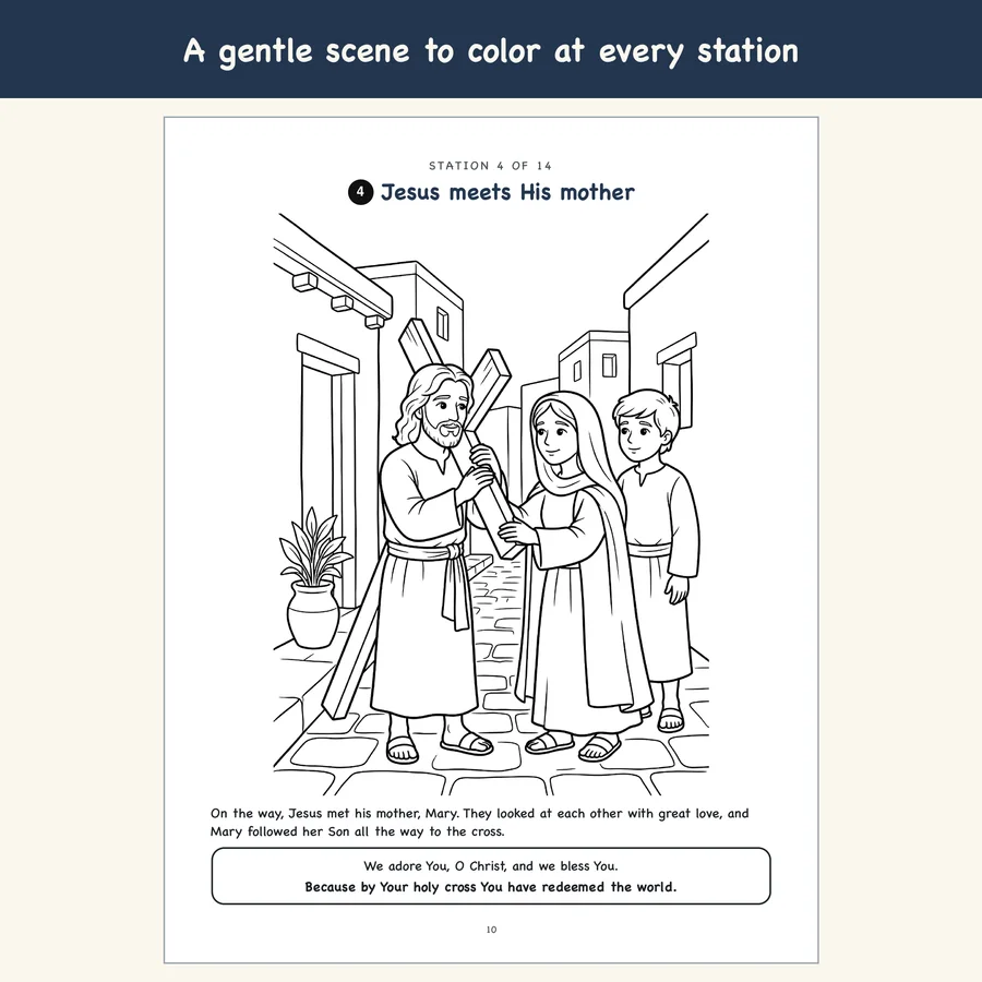 The Stations of the Cross for Kids (English edition) — etsy 03 meets his mother